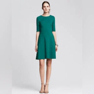 BANANA REPUBLIC Ponte Cut Out‎ Dress in Cosmic Teal
